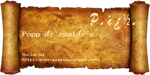 Popp Ézsaiás névjegykártya